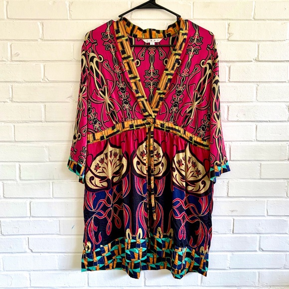 CAbi Tops - 100% Silk CAbi "Chelsea Erte" Tunic, SZ L EUC